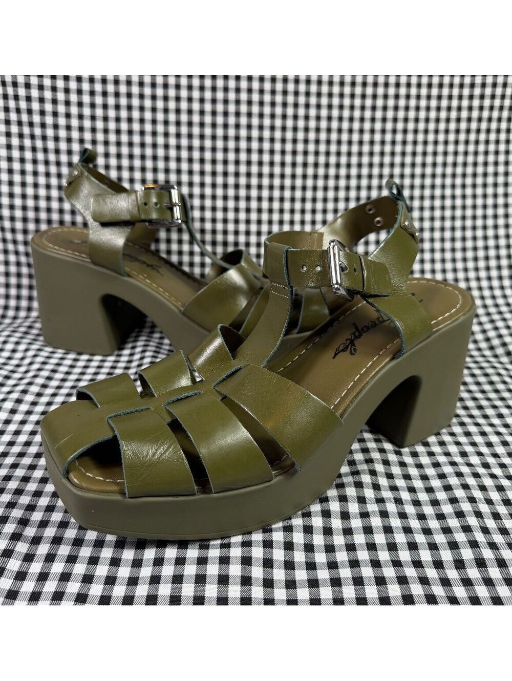 Free People Pacific Platform Fisherman Sandals Sea Serpent Green EU 40 US 10